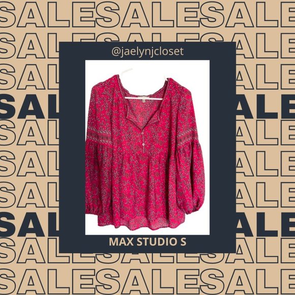 Max Studio Tops - Max Studio Floral Peasant Blouse